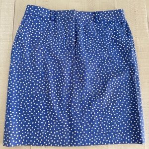 Brooks Brothers Preppy Blue and White Polka Dot Pencil Skirt size 12